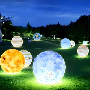 LED Light Outdoor Atmosphere Landscape Lamp Solar Outdoor Furniture Garden Holiday Light Show Decorative LED Moon Ball Light