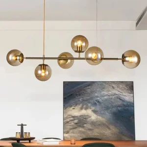 Nordic Style Modern Lighting Home Dining Glass Ball Hanging Decorative LED Chandelier