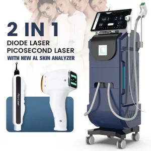 Perfectlaser Professional Multifunctional Diode Pico 2 in 1 Laser Hair Removal Tattoo Removal 2 in 1 Diode Nd Yag Laser Machine
