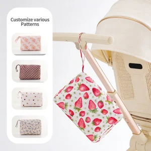 Custom Print Quilted and Fashionable Soft Floral Pattern for Daily Use Custom Logo Fashion Stylish Makeup Bag