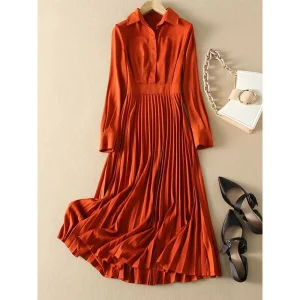 Vestido Casual de Manga Longa para Profissionais em Deslocamento
