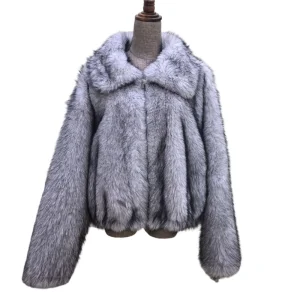 Blue and Silver Fox Simulated Jacket