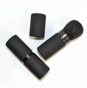 Matte Black Compact Handle Refillable Powder Brush