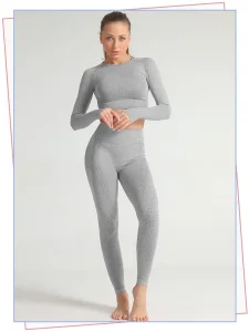 بلوزة طويلة الأكمام بدون seams للنساء، بنطلون ضيق، ملابس رياضية عصرية، ملابس يوغا مثيرة