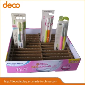 Paper Toothbrush Retail Box Cardboard Display PDQ Unit with Divider