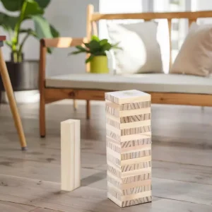 Mini DIY Wooden Building Blocks Domino Game