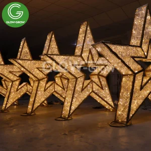 Outdoor 3D Star Christmas Decorative Fairy LED Motif Light for Courtyards Shopping Malls Street Decoration