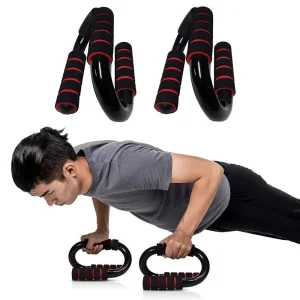 Portable Exercise Fitness Body Training S Shape Steel Push up Bars