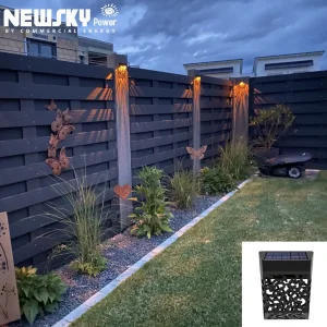 Wholesale Art Decorative Solar Fence Deck Light with Warm White LED Round Post Vanil Top for Outdoor Wall Yard Pathway Garden