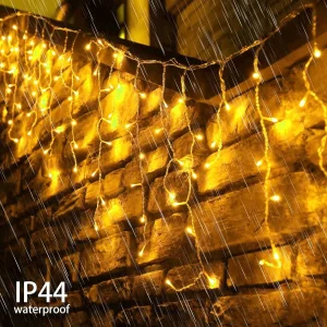 Cortina de Luzes de Fada LED Personalizadas Quente Branca Cascata para Decoração de Quarto, Casamento, Natal para Festa, Festival e Exterior
