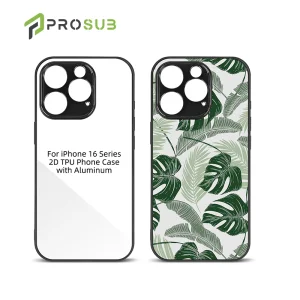 Prosub 2D Sublimación para iPhone 16 Funda de TPU con hoja de aluminio cubierta de teléfono móvil en blanco