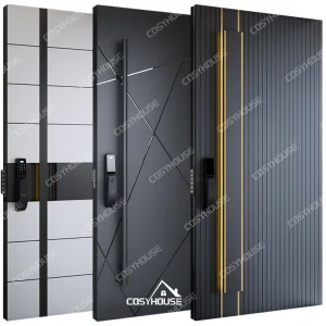 Energy-Efficient Luxury Cast Aluminum Entry Door with Fireproof and Hurricane-Resistant Features