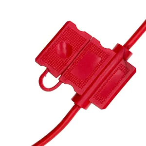 ATC Inline DC Fuse Holder 12V/32V 25A Waterproof UL1015 Gauge Wire (Red) Copper Snap-On Mounting Automotive High Fuse Holder