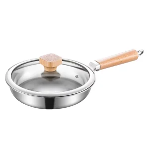 Flat Bottom Frying Pan with Lid
