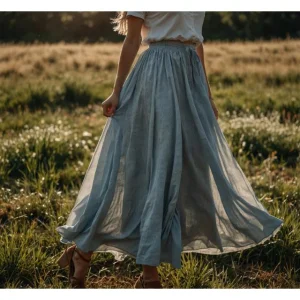 Soft Linen skirt women Casual Linen Skirt