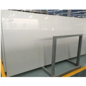 Pure White Artificial Marble Slab Solid Surface Engineered Stone Countertop