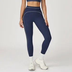 Brushed Fabric Foldover Waistband High Rise Yoga Leggings Color Block Thermal Workout Tights Women's Winter Pants