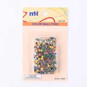26.9mm 200PCS Mixed Color Pearl Pins Round Head Ball Pin Plastic Packaging