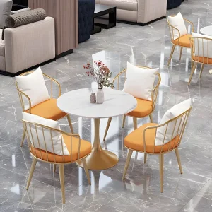 Modern Rattan Wood Booth Seating for Fast Food Restaurants