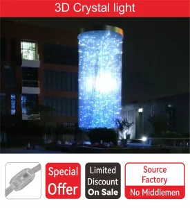 Bright 3D Crystal Light Decorative Atmosphere Lamp Outdoor Landscape LED Point Light String Mesh Screen Strip Light