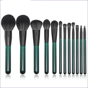 Pearl Green 12 Pieces Luxury Makeup Brushes Set