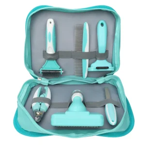Kit de Cuidado de Mascotas 6 Herramientas Peine para Eliminación de Pelo de Perro Suministros para Mascotas Peine para Perro Cepillo para Gato Peine para Eliminación de Pelo de Perro Conjunto de Aseo para Mascotas