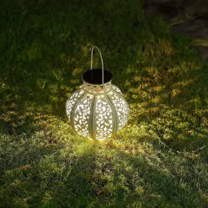Custom Outdoor Hanging Solar Light White Lantern
