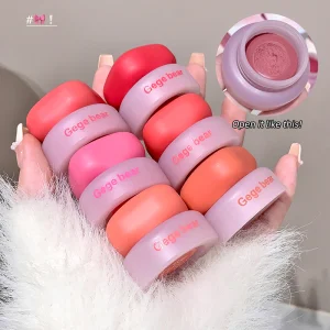 2026 NEW GegeBear Dual Purpose Face Cream Powder Blusher Lip Mud Natural Durable Waterproof Cosmetic Facial Multi Purpose Makeup
