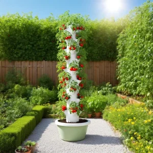 Garden Vertical Farming Hydroponic Grow Vertical Tower System with Lights 10 Layers