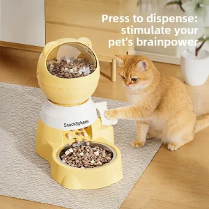 Durable Stainless Steel Automatic Smart Cat &amp; Dog Large Capacity Press Type Quantitative Puzzle Feeder Bowl 1.5L Wholesale