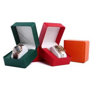 Wholesale High-End Flip Fashion PU Leather Velvet Jewelry Storage Watch Packaging Collection Packing Watch Boxes
