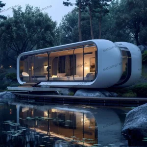 Cheap China Customized Fold Aluminium Garden Mobile Smart Tiny Prefab Luxury Villa Portable Living Space Capsule Movable Modular Prefabricated Container House