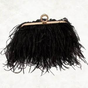 Ostrich Feather Evening Bag