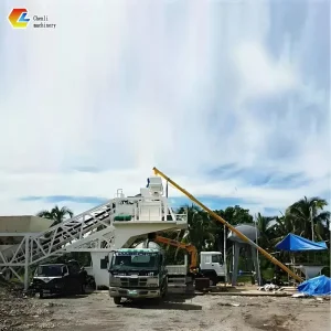 High Quality High Efficiency Concrete Batching Mix Plant Capacity 25-100 M3 / H