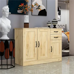 Best Modern Wood Buffet Sideboard with 2 doors&1 Storage and 2drawers -Entryway Serving Storage Cabinet Doors-Dining Room Console, 43.3 Inch, Dark Walnut color Manufacturer, Factory
