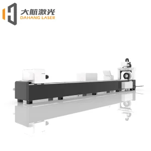 Automatic Tube Fiber Laser Cutting Machine 2000W 3000W Dual Chuck for System Delta Servo Control Metal AI/PLT HIWIN Guide