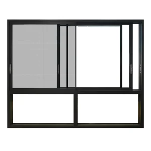 Industrial Chic Aluminum Window with Exposed Hardware, Tempered Insulating Glass with Mosquito Net