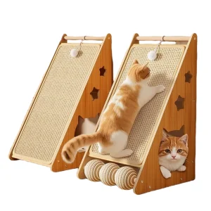 Newly Designed Modern Large Wood Cat Scratching Post Durable Interactive Toy for Cats Indoor Outdoor Use