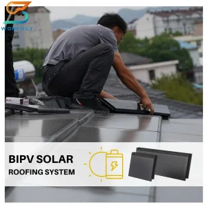 Us Sustainable Home Integrated BIPV Roofing Tile Solar Roof Shingles Photovoltaic Tiles for Green Energy Roof System