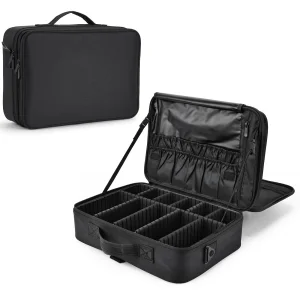 Professional Makeup Case with Mirror Travelling Cosmetic Organizer Bag Salon Barber Case Travel Makeup Box Nail Suitcase Divider