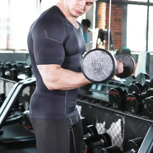 Wholesale Factory Men's Compression Shirt Short Sleeve Athletic T-Shirt Cool Bottom Shirt Running Top