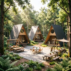 Un marco prefab de cabañas para glamping, Airbnb y proyecto turístico con estructura modular resistente al clima