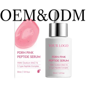 OEM ODM C-PDRM Pink Peptide &amp; Hyaluronic Acid Serum for Face Lightweight Whitening Anti-Wrinkle and Anti-Aging Features