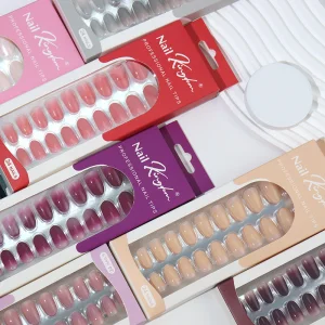 Acrylic Fake Nails, Long French Fake Nails