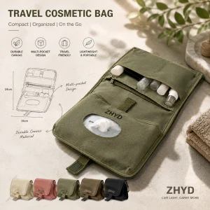 Canvas Travel Cosmetic Bag