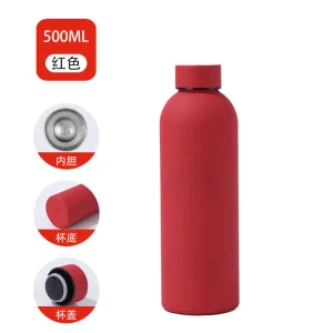 Outdoor Custom Logo 500ml Drink Bottle Stainless Steel Double Wall vacuum Flask Thermal Rubber Paint Matte Sports Water Bottle