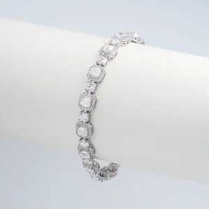 Elegant Oval Tennis Link Chain 18K Real Gold Plated Women Bracelet