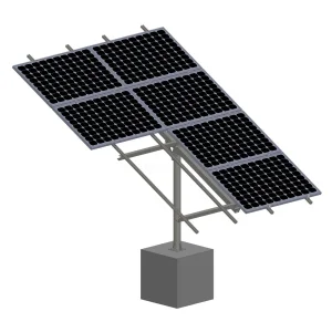 PV Plant Single Pole Solar Module Ground Mounting Steel Structure