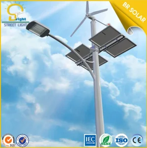 High Efficiency 8m 60W Wind Solar Hybrid LED Light