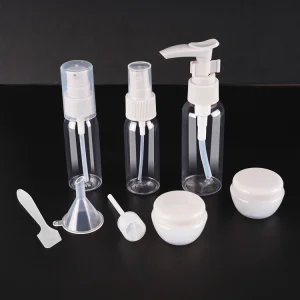 Wholesale Plastic Outdoor Travel Multi-Function Portable Cosmetic Spray Press Lotion Pet Leak Proof Bottle Set